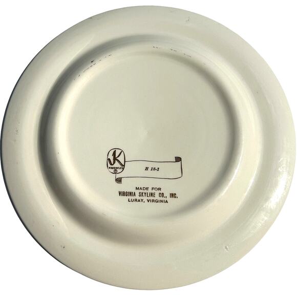 Vintage Sklyline Drive Virginia Souvenir Plate Knowels Shenandoah National Park - Picture 2 of 8